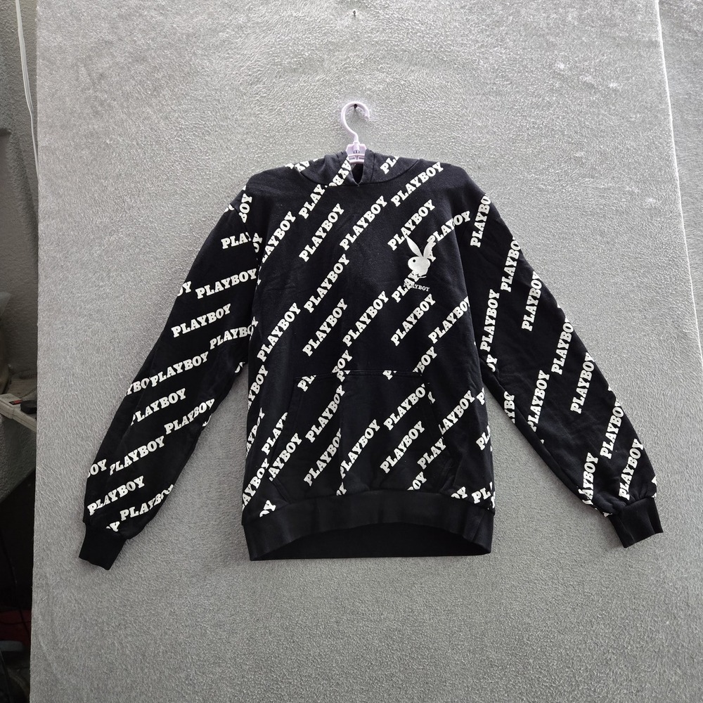 ELEVENPARIS x Playboy Men Hoodie L  Black Graphic AOP Bunny All Over Print